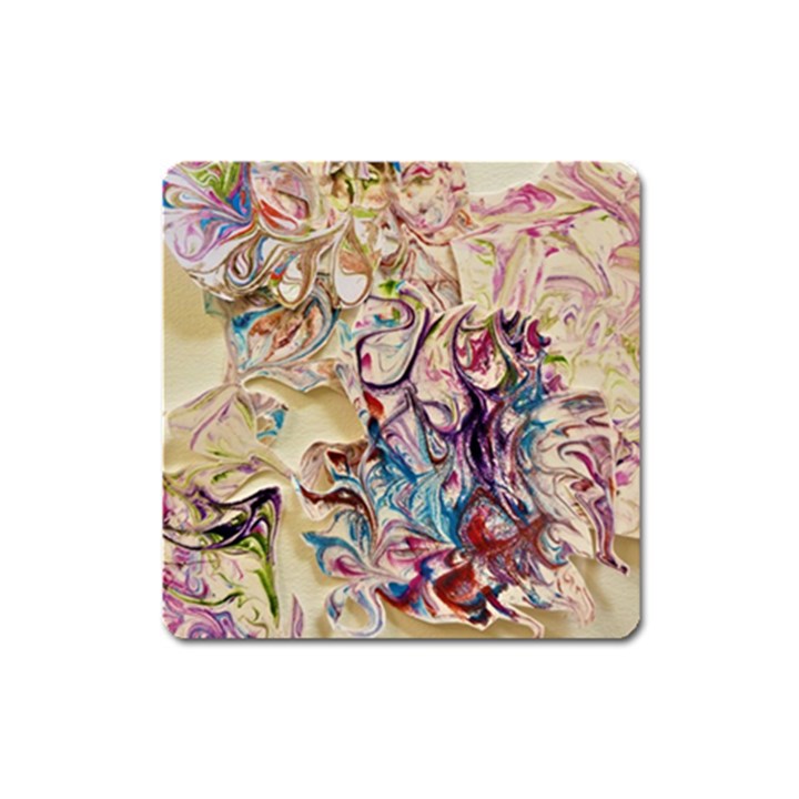 Marbling collage Square Magnet