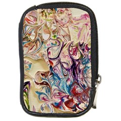 Marbling Collage Compact Camera Leather Case by kaleidomarblingart