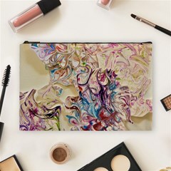 Marbling Collage Cosmetic Bag (large) by kaleidomarblingart