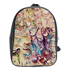 Marbling Collage School Bag (large) by kaleidomarblingart