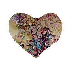 Marbling Collage Standard 16  Premium Heart Shape Cushions by kaleidomarblingart