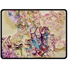 Marbling Collage Double Sided Fleece Blanket (large)  by kaleidomarblingart