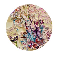 Marbling Collage Mini Round Pill Box by kaleidomarblingart