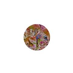 Abstract Marbling 1  Mini Buttons by kaleidomarblingart