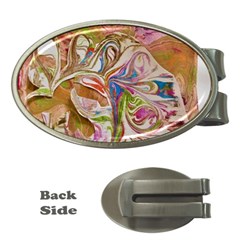 Abstract Marbling Money Clips (oval)  by kaleidomarblingart