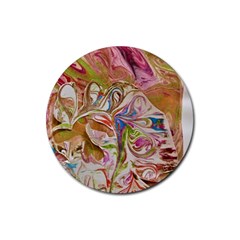 Abstract Marbling Rubber Coaster (round)  by kaleidomarblingart