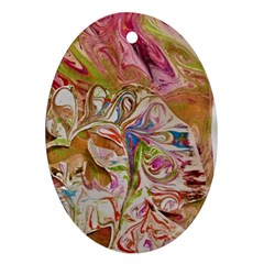 Abstract Marbling Oval Ornament (two Sides) by kaleidomarblingart