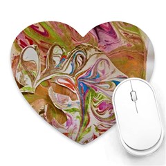 Abstract Marbling Heart Mousepads by kaleidomarblingart