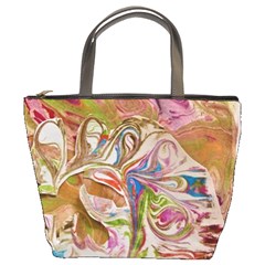 Abstract Marbling Bucket Bag by kaleidomarblingart