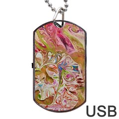 Abstract Marbling Dog Tag Usb Flash (two Sides) by kaleidomarblingart