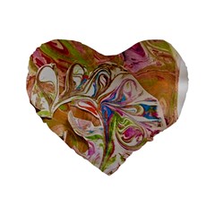 Abstract Marbling Standard 16  Premium Heart Shape Cushions by kaleidomarblingart