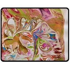 Abstract Marbling Double Sided Fleece Blanket (medium)  by kaleidomarblingart