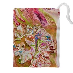 Abstract Marbling Drawstring Pouch (5xl) by kaleidomarblingart