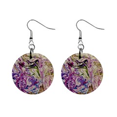 Abstract Swirls Iv Mini Button Earrings by kaleidomarblingart