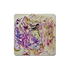 Abstract Swirls Iv Square Magnet by kaleidomarblingart