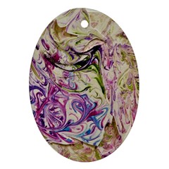 Abstract Swirls Iv Oval Ornament (two Sides) by kaleidomarblingart