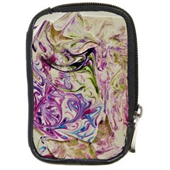 Abstract Swirls Iv Compact Camera Leather Case by kaleidomarblingart