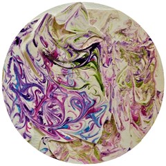 Abstract Swirls Iv Wooden Puzzle Round by kaleidomarblingart