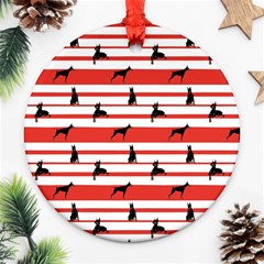 Doberman Dogs On Lines Ornament (round) by SychEva