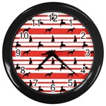 Doberman Dogs On Lines Wall Clock (Black) Front