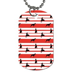 Doberman Dogs On Lines Dog Tag (one Side) by SychEva