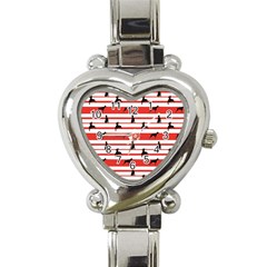 Doberman Dogs On Lines Heart Italian Charm Watch by SychEva