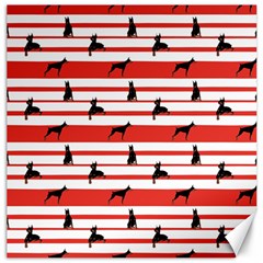 Doberman Dogs On Lines Canvas 20  X 20  by SychEva