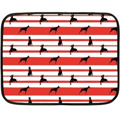 Doberman Dogs On Lines Double Sided Fleece Blanket (mini)  by SychEva