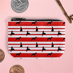 Doberman Dogs On Lines Mini Coin Purse by SychEva