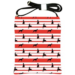 Doberman Dogs On Lines Shoulder Sling Bag by SychEva