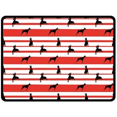 Doberman Dogs On Lines Fleece Blanket (large)  by SychEva