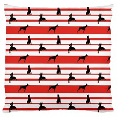 Doberman Dogs On Lines Large Cushion Case (one Side) by SychEva