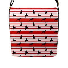 Doberman Dogs On Lines Flap Closure Messenger Bag (l) by SychEva