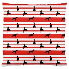 Doberman Dogs On Lines Large Flano Cushion Case (two Sides) by SychEva