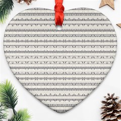 Mixed Gray Striped Ethnic Seamless Pattern Ornament (heart)