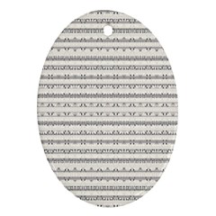 Mixed Gray Striped Ethnic Seamless Pattern Oval Ornament (two Sides) by dflcprintsclothing