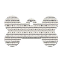 Mixed Gray Striped Ethnic Seamless Pattern Dog Tag Bone (one Side)