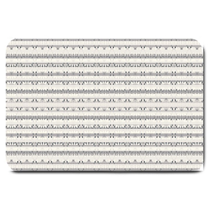 Mixed Gray Striped Ethnic Seamless Pattern Large Doormat 