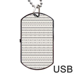 Mixed Gray Striped Ethnic Seamless Pattern Dog Tag Usb Flash (one Side) by dflcprintsclothing