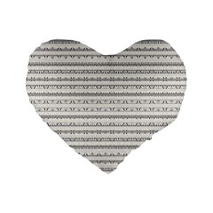 Mixed Gray Striped Ethnic Seamless Pattern Standard 16  Premium Heart Shape Cushions by dflcprintsclothing