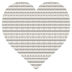 Mixed Gray Striped Ethnic Seamless Pattern Wooden Puzzle Heart by dflcprintsclothing