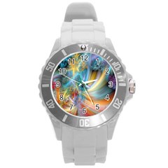 Colorful Thoughts Round Plastic Sport Watch (l)