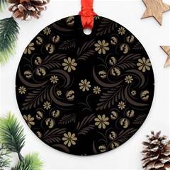 Folk Flowers Pattern  Ornament (round) by Eskimos