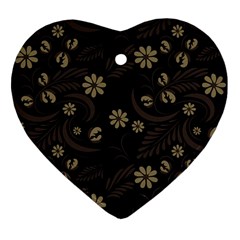 Folk Flowers Pattern  Ornament (heart) by Eskimos