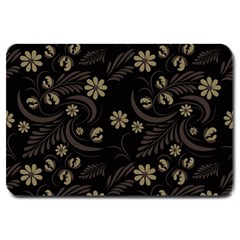 Folk Flowers Pattern  Large Doormat  by Eskimos