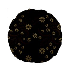 Folk Flowers Pattern  Standard 15  Premium Round Cushions by Eskimos