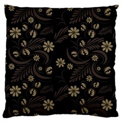 Folk Flowers Pattern  Large Flano Cushion Case (one Side) by Eskimos