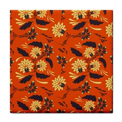 Folk Flowers Pattern  Tile Coaster by Eskimos