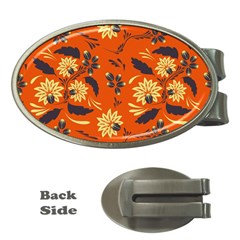 Folk Flowers Pattern  Money Clips (oval)  by Eskimos