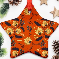 Folk Flowers Pattern  Star Ornament (two Sides) by Eskimos